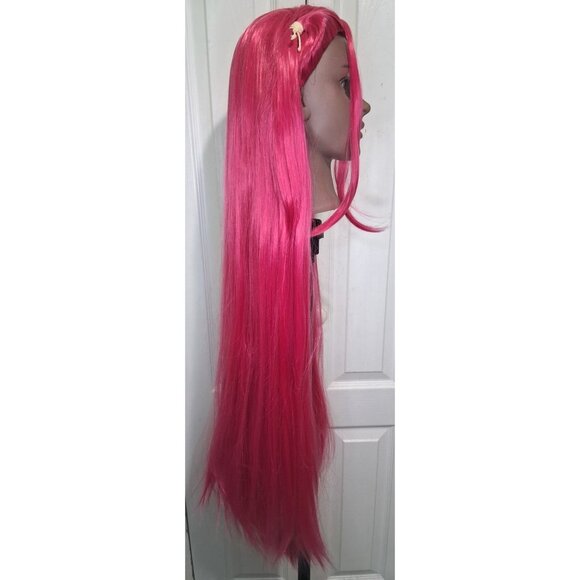 KPop Demon Hunters Mira Adult Wig Long Pink Anime Cosplay Pigtails Costume NEW - Picture 4 of 7